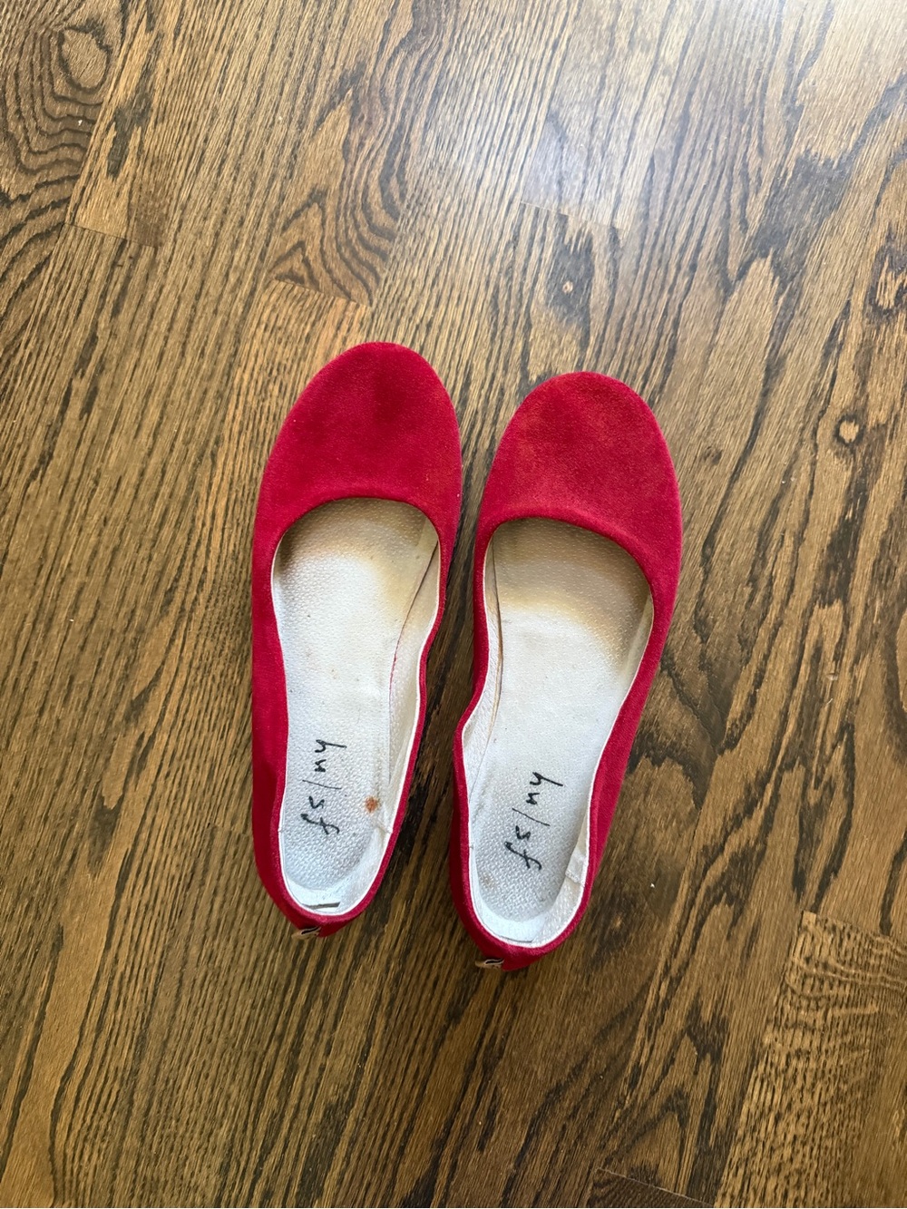 FSNY Italian Red Suede Ballet Flats size 11